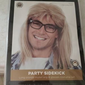 "Party Sidekick" Blonde mullet Wig and Glasses